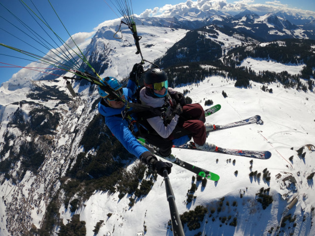 Baptême en parapente hiver