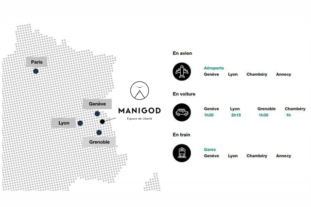 Plans et acc&egrave;s &agrave; Manigod