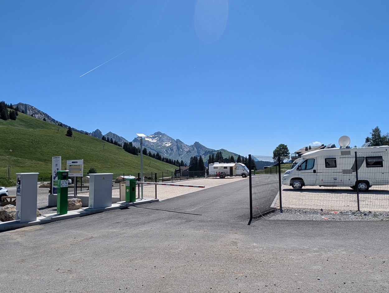 The Manigod motorhome area The Manigod motorhome area
