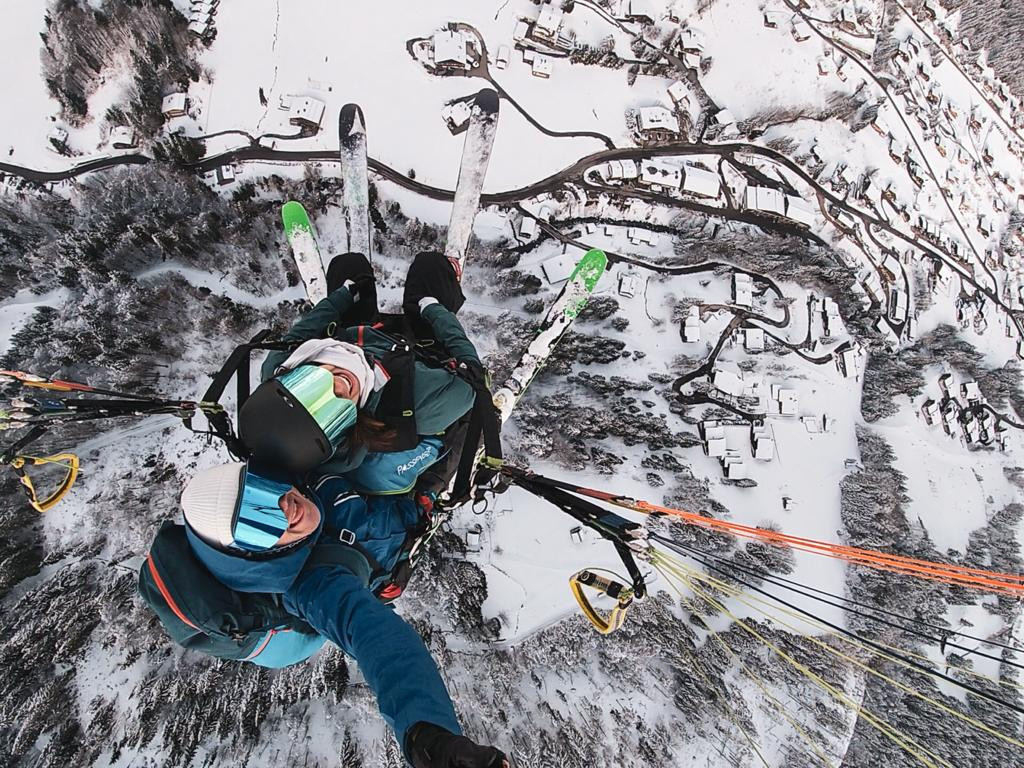 Vol biplace parapente hiver