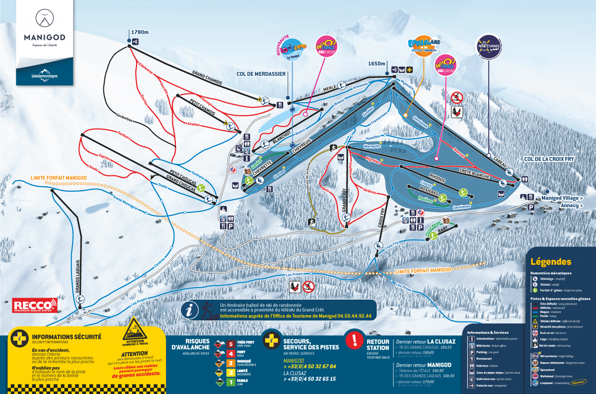 Plan des pistes  - © Office de tourisme de Manigod