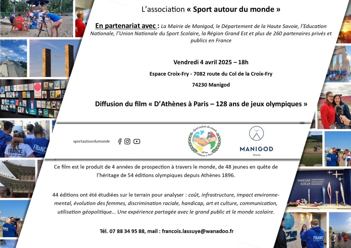 Screening of the film “From Athens to Paris - 138 years of Olympic Games”._Manigod