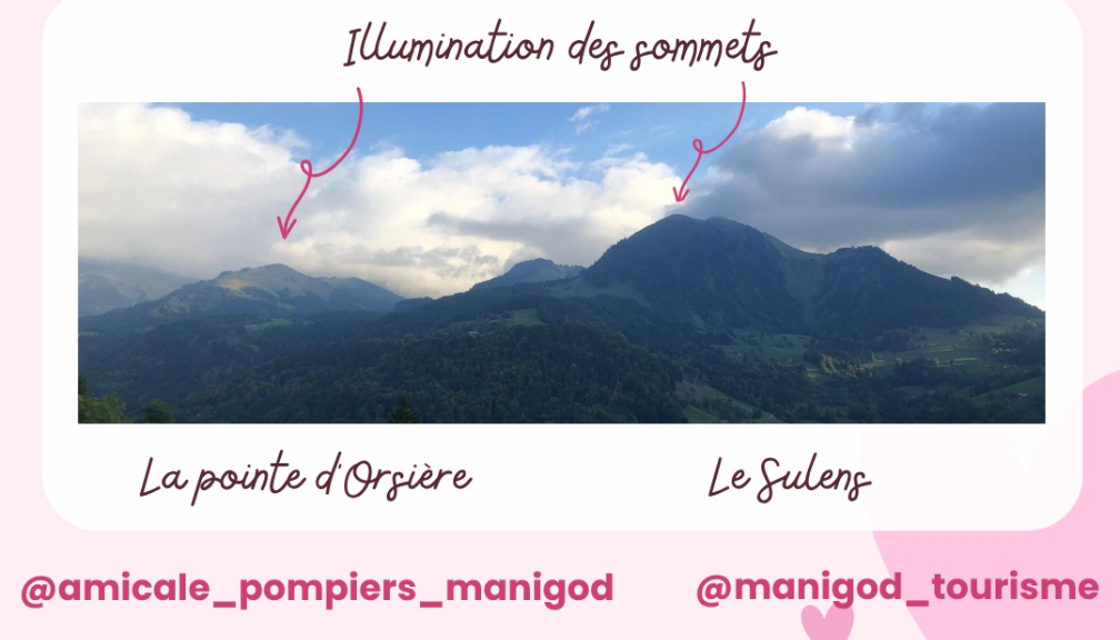 Illuminations des sommets - Octobre Rose_Manigod