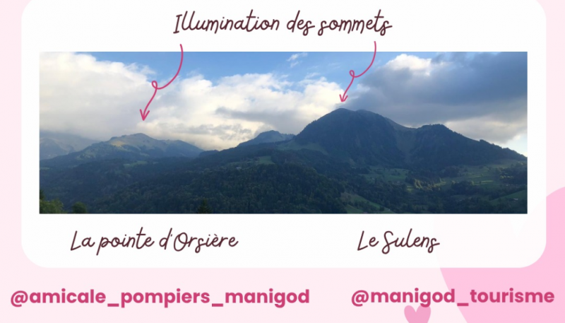 Illuminations des sommets - Octobre Rose_Manigod Illuminations des sommets - Octobre Rose_Manigod